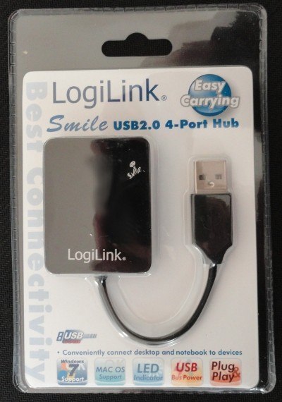 HUB USB 2.0 4-portowy 'Smile' - czarny UA0139 HUB USB 2.0 4-portowy 'Smile' - czarny UA0139
