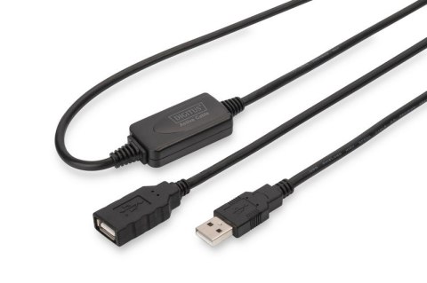 Kabel przedłużający USB 2.0 HighSpeed Typ USB A/USB A M/Ż aktywny, czarny 10m Kabel przedłużający USB 2.0 HighSpeed Typ USB A/USB A M/Ż aktywny, czarny 10m