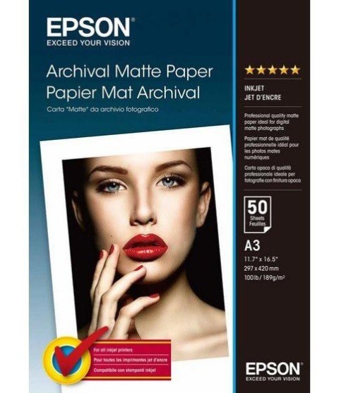 Papier Archival Matowy 50 arkuszy 189 g/m2 A3 Papier Archival Matowy 50 arkuszy 189 g/m2 A3