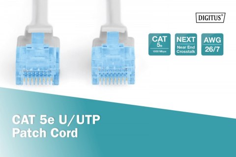 Patch cord U/UTP kat.5e PVC 0,25m szary Patch cord U/UTP kat.5e PVC 0,25m szary