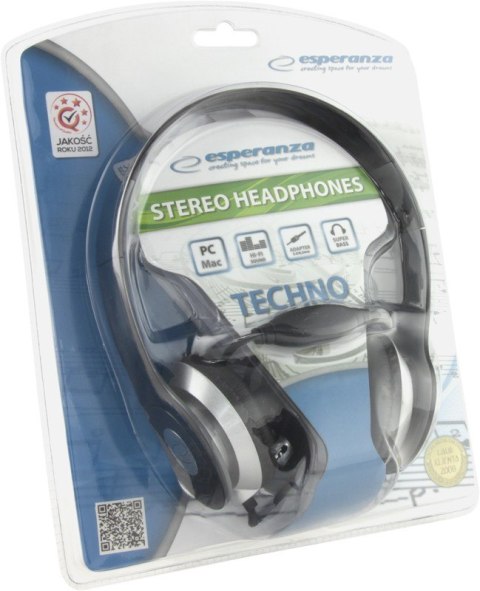 SŁUCHAWKI AUDIO STEREO TECHNO EH145K CZARNE SŁUCHAWKI AUDIO STEREO TECHNO EH145K CZARNE