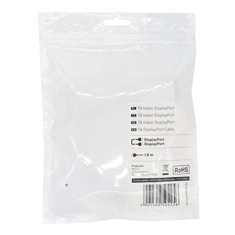 Kabel DisplayPort M/M 1.8 m. czarny v 1.1 Kabel DisplayPort M/M 1.8 m. czarny v 1.1