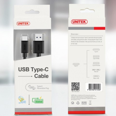 Kabel USB TYP-C DO USB 3.0; 1m; Y-C474BK Kabel USB TYP-C DO USB 3.0; 1m; Y-C474BK