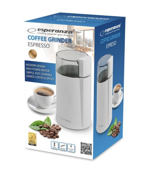 Młynek do kawy Espresso biały EKC001W Młynek do kawy Espresso biały EKC001W