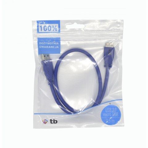 Kabel USB 3.0-Micro 0,5 m. niebieski Kabel USB 3.0-Micro 0,5 m. niebieski