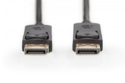 Kabel połączeniowy DisplayPort z zatrzaskami 4K 60Hz UHD Typ DP/DP M/M czarny 2m Kabel połączeniowy DisplayPort z zatrzaskami 4K 60Hz UHD Typ DP/DP M/M czarny 2m