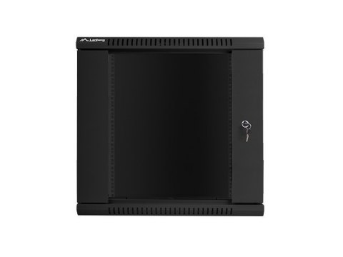 Szafa instalacyjna wisząca 19'' 12U 600X600mm czarna (drzwi szklane) Szafa instalacyjna wisząca 19'' 12U 600X600mm czarna (drzwi szklane)