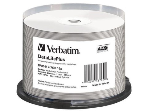 DVD-R 16x 4.7GB 50P CB Printable AZO DL+ NO ID DVD-R 16x 4.7GB 50P CB Printable AZO DL+ NO ID