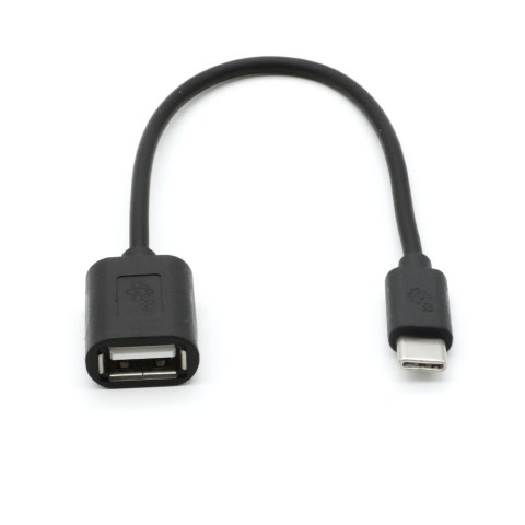 Kabel OTG USB AF - USB C 15cm czarny Kabel OTG USB AF - USB C 15cm czarny