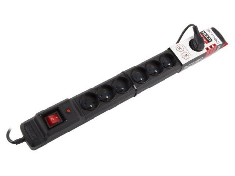Listwa przeciwprzepięciowa Multi M9 1.5m czarna (9 gniazd) Listwa przeciwprzepięciowa Multi M9 1.5m czarna (9 gniazd)