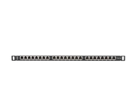 Patch Panel 24 Port 0.5U Kat.5E czarny ekranowany Patch Panel 24 Port 0.5U Kat.5E czarny ekranowany