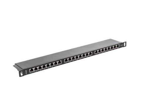 Patch Panel 24 Port 0.5U Kat.6 czarny ekranowany Patch Panel 24 Port 0.5U Kat.6 czarny ekranowany