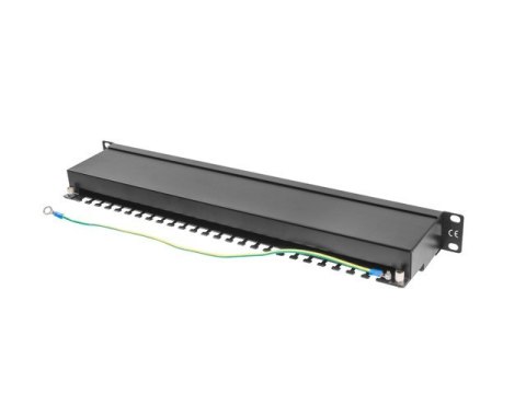 Patch Panel 24 Port 1U Kat.5E czarny ekranowany Patch Panel 24 Port 1U Kat.5E czarny ekranowany