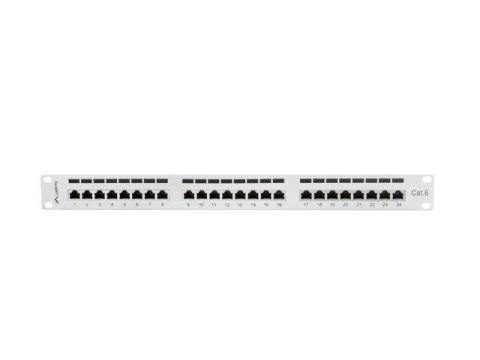 Patch Panel 24 Port 1U Kat.6 szary ekranowany Patch Panel 24 Port 1U Kat.6 szary ekranowany