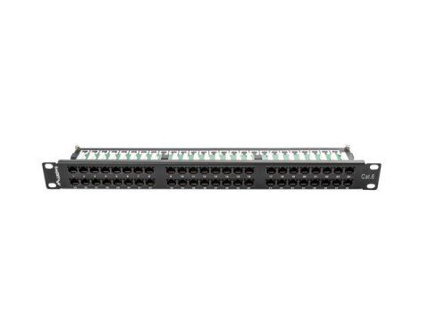 Patch Panel 48 Port 1U Kat.6 czarny Patch Panel 48 Port 1U Kat.6 czarny
