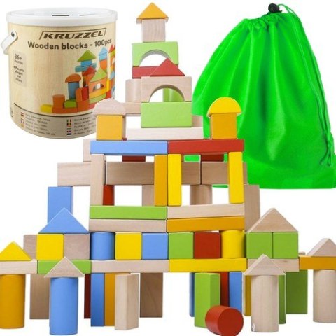 Klocki drewniane- 100szt. Kruzzel 22666 Kruzzel Klocki drewniane- 100szt. Kruzzel 22666 Kruzzel
