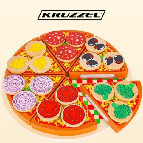 Pizza drewniana - zestaw 22471 Kruzzel Pizza drewniana - zestaw 22471 Kruzzel
