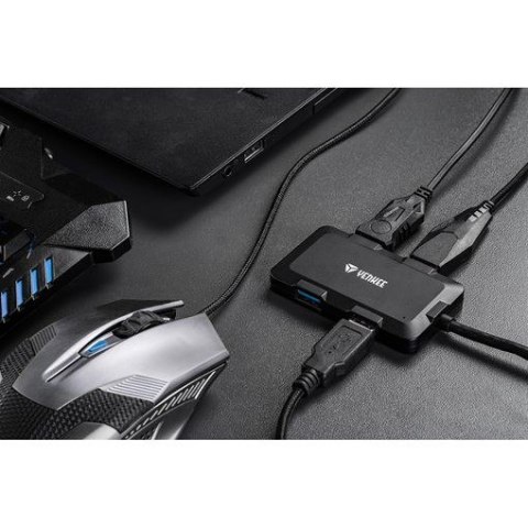 Hub ładujący z 4 portami USB YHB 4341BK, Hub ładujący z 4 portami USB YHB 4341BK,