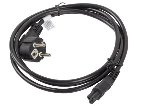 Kabel zasilający Laptop (MIKI) IEC 7/7 - IEC 320 C5 1.8M VDE czarny Kabel zasilający Laptop (MIKI) IEC 7/7 - IEC 320 C5 1.8M VDE czarny
