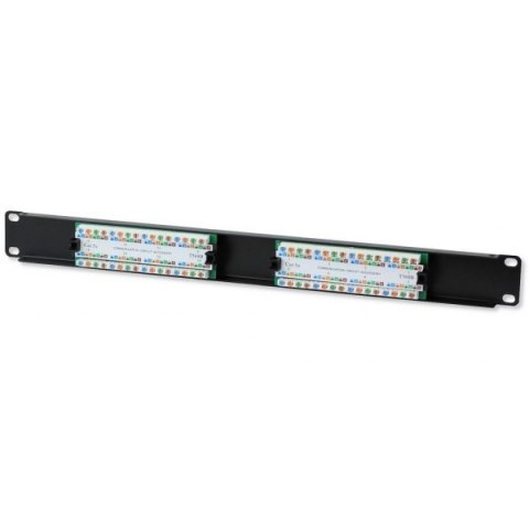 Patch panel 1U UTP 16xR J45 Cat.5e, czarny Patch panel 1U UTP 16xR J45 Cat.5e, czarny