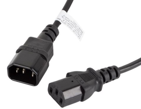 Przedłużacz kabla zasilającego IEC 320 C13 - C14 1.8M czarny Przedłużacz kabla zasilającego IEC 320 C13 - C14 1.8M czarny
