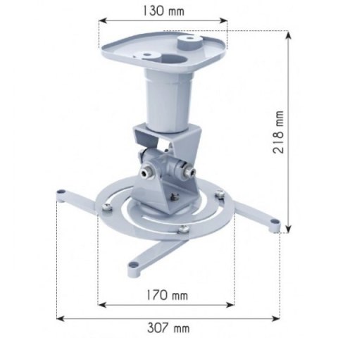 Ramię do projektora 22cm 10kg sufitowe białe Ramię do projektora 22cm 10kg sufitowe białe