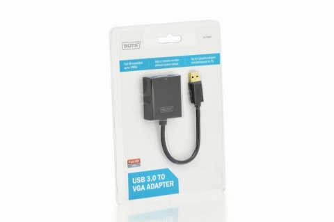 Adapter graficzny VGA 1080p FHD na USB 3.0, aluminiowy, czarny Adapter graficzny VGA 1080p FHD na USB 3.0, aluminiowy, czarny