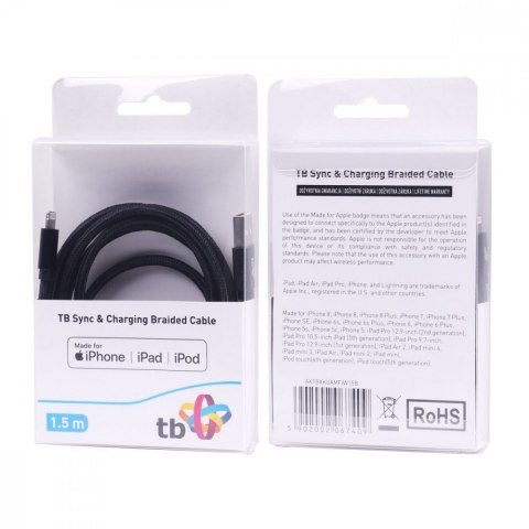 Kabel Lightning-USB 1.5m czarny MFi Kabel Lightning-USB 1.5m czarny MFi