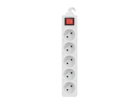 Listwa zasilająca 3m, biała, 5 gniazd, z wyłącznikiem, kabel wykonany z pełnej miedzi Listwa zasilająca 3m, biała, 5 gniazd, z wyłącznikiem, kabel wykonany z pełnej miedzi