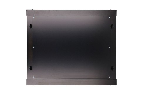 Szafka wisząca rack 9U 600x600 czarna szklane drzwi