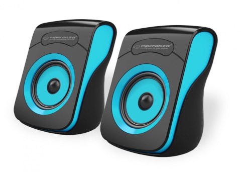 Głośniki FLAMENCO 2.0 USB czarno-niebieskie Głośniki FLAMENCO 2.0 USB czarno-niebieskie