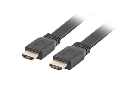 Kabel HDMI-HDMI M/M v2.0 5m czarny płaski Kabel HDMI-HDMI M/M v2.0 5m czarny płaski