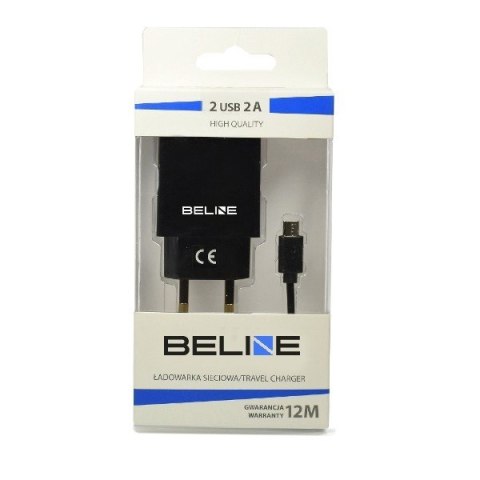 Ładowarka sieciowa 2xUSB + microUSB 2A czarna Ładowarka sieciowa 2xUSB + microUSB 2A czarna