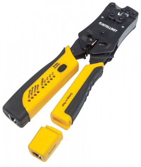 Zaciskarka wtyków RJ411/RJ12/RJ22/RJ45 z testerem okablowania Zaciskarka wtyków RJ411/RJ12/RJ22/RJ45 z testerem okablowania