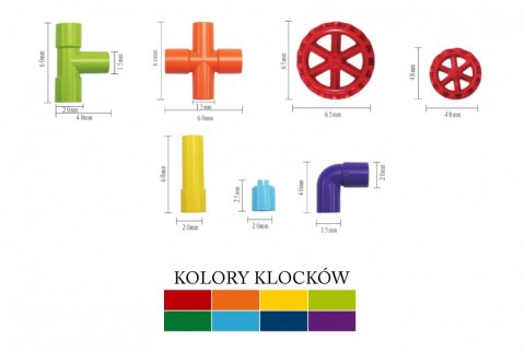 Klocki Złączki 68 elementów w pudełku Klocki Złączki 68 elementów w pudełku