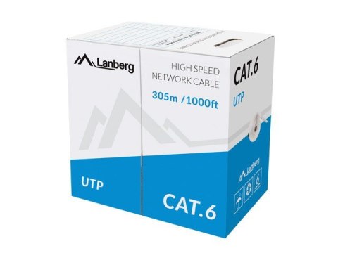 Kabel UTP Kat.6 CU 305 m drut szary Kabel UTP Kat.6 CU 305 m drut szary