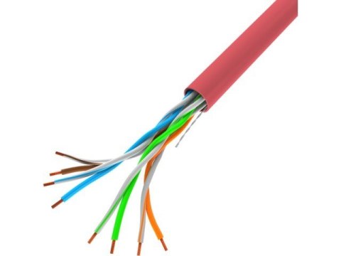 Kabel LAN UTP 100Mb/s 305m drut cca czerwony Kabel LAN UTP 100Mb/s 305m drut cca czerwony