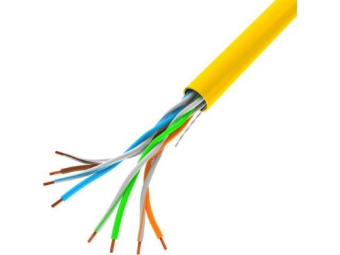 Kabel LAN UTP 100Mb/s 305m drut cca żółty Kabel LAN UTP 100Mb/s 305m drut cca żółty