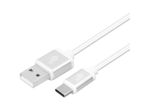 Kabel USB-USB C 2m srebrny sznurek Kabel USB-USB C 2m srebrny sznurek