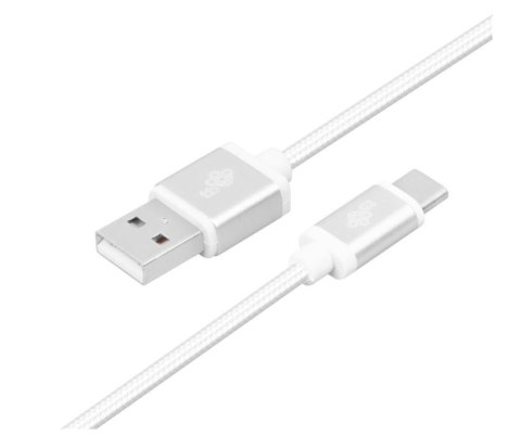 Kabel USB-USB C 2m srebrny sznurek Kabel USB-USB C 2m srebrny sznurek