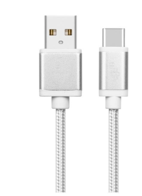 Kabel USB-USB C 2m srebrny sznurek Kabel USB-USB C 2m srebrny sznurek