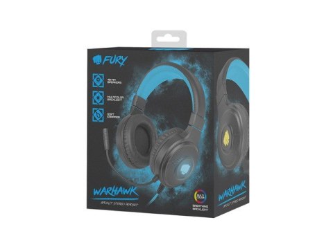 Słuchawki Warhawk RGB dla graczy czarno-niebieskie Słuchawki Warhawk RGB dla graczy czarno-niebieskie