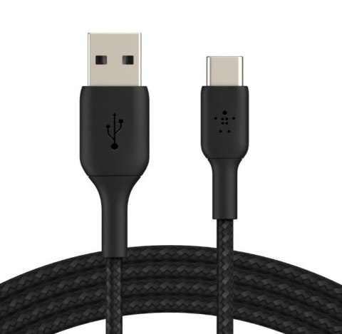 Kabel Braided USB-C USB-A 2m czarny Kabel Braided USB-C USB-A 2m czarny
