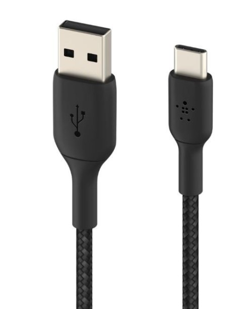 Kabel Braided USB-C USB-A 3m czarny Kabel Braided USB-C USB-A 3m czarny