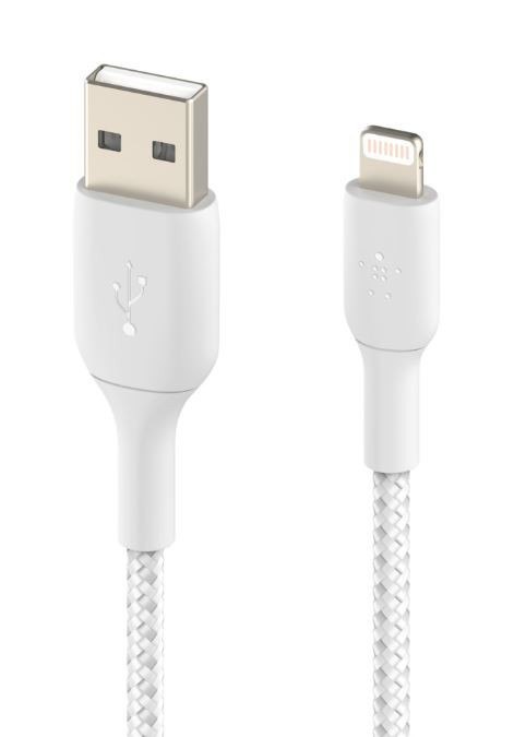 Kabel Braided USB- Lightning 2m biały Kabel Braided USB- Lightning 2m biały