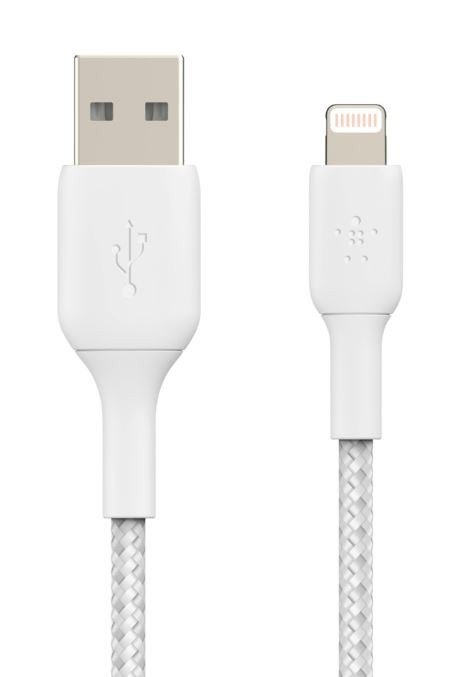 Kabel Braided USB- Lightning 2m biały Kabel Braided USB- Lightning 2m biały