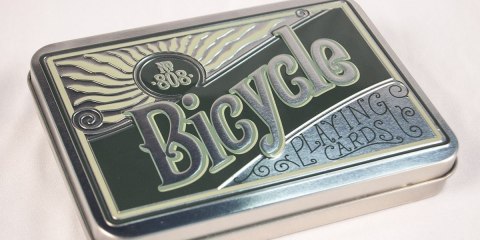 Karty Zestaw upominkowy dwie talie retro w metalowej puszce Karty Zestaw upominkowy dwie talie retro w metalowej puszce