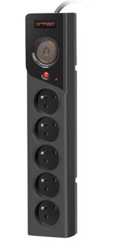 Listwa zasilająca Z5 1.5M 5x230V 10A Z5/15/CZ czarna Listwa zasilająca Z5 1.5M 5x230V 10A Z5/15/CZ czarna