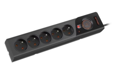 Listwa zasilająca Z5 1.5M 5x230V 10A Z5/15/CZ czarna Listwa zasilająca Z5 1.5M 5x230V 10A Z5/15/CZ czarna
