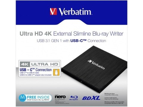 Nagrywarka BLU-RAY USB-C 3.1 zewnętrzna x6 Ultra HD 4K Nagrywarka BLU-RAY USB-C 3.1 zewnętrzna x6 Ultra HD 4K